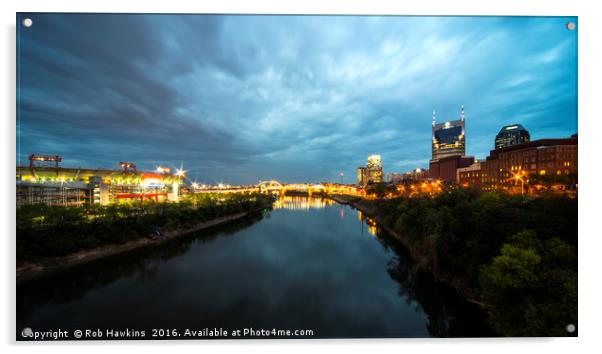 Nashville River Twylight  Acrylic by Rob Hawkins