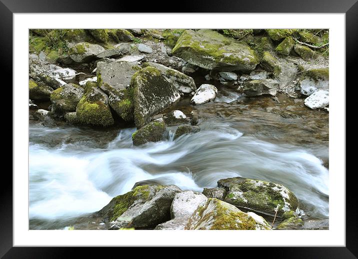 an exmoor stream Framed Mounted Print by graham young