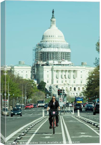 Capitol Cycling  Canvas Print by Rob Hawkins