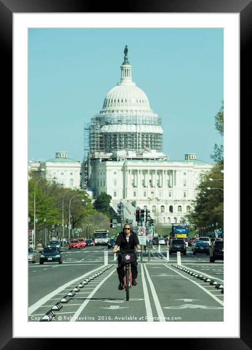 Capitol Cycling  Framed Mounted Print by Rob Hawkins