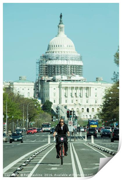 Capitol Cycling  Print by Rob Hawkins