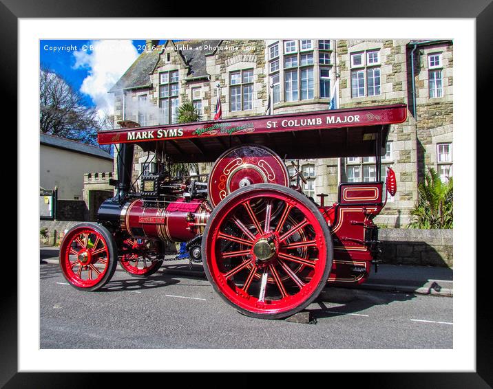 Majestic Red Steam Traction Engine Framed Mounted Print by Beryl Curran