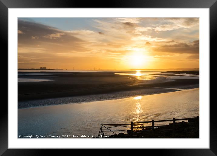 River Severn Sunset Framed Mounted Print by David Tinsley