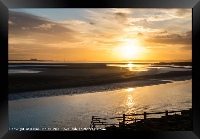 River Severn Sunset Framed Print by David Tinsley