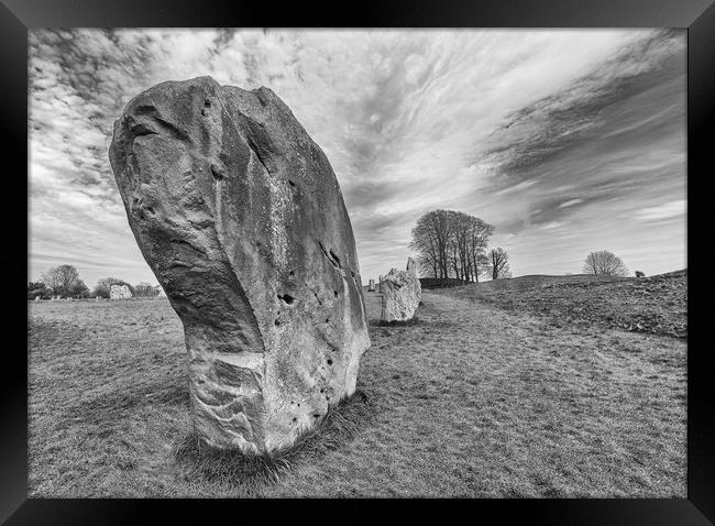 Monoliths from the large prehistoric stone circle  Framed Print by Mark Godden