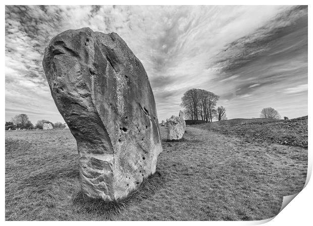 Monoliths from the large prehistoric stone circle  Print by Mark Godden
