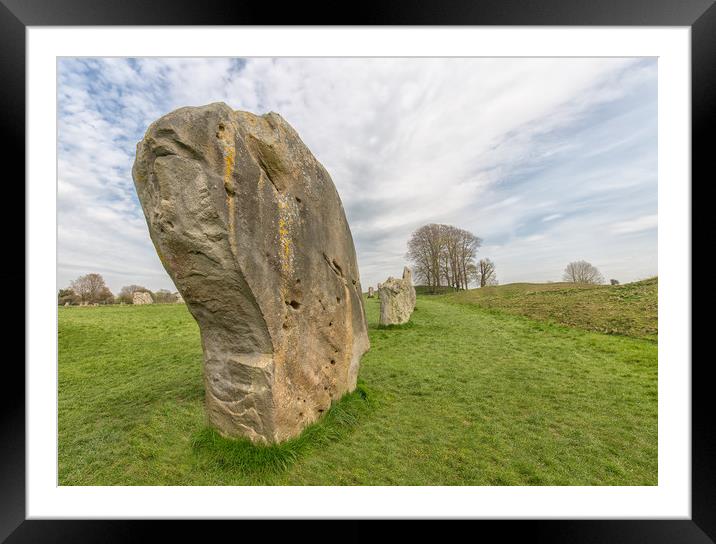 Monoliths from the large prehistoric stone circle  Framed Mounted Print by Mark Godden