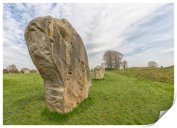 Monoliths from the large prehistoric stone circle  Print by Mark Godden
