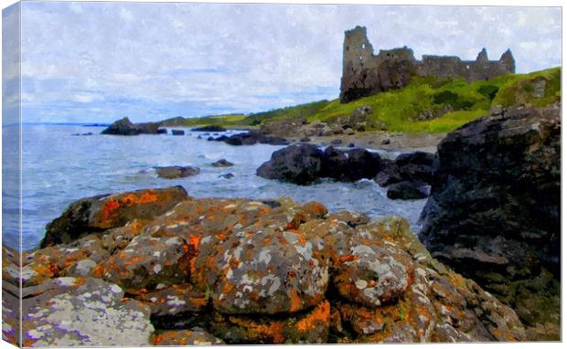 dunure castle,ayrshire Canvas Print by dale rys (LP)
