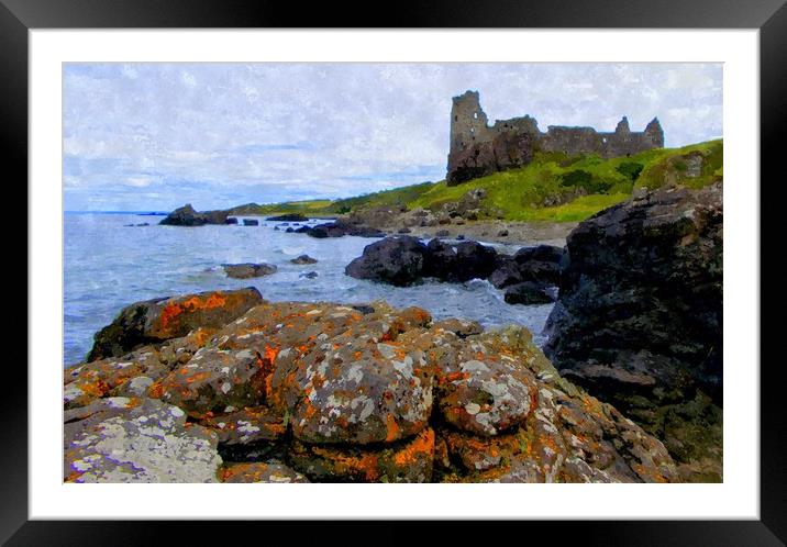dunure castle,ayrshire Framed Mounted Print by dale rys (LP)