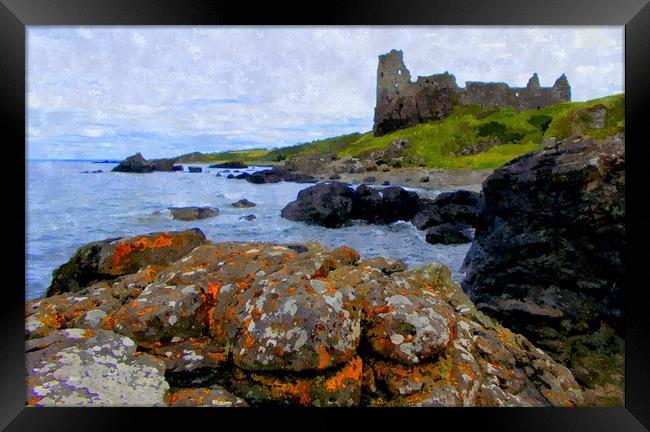 dunure castle,ayrshire Framed Print by dale rys (LP)