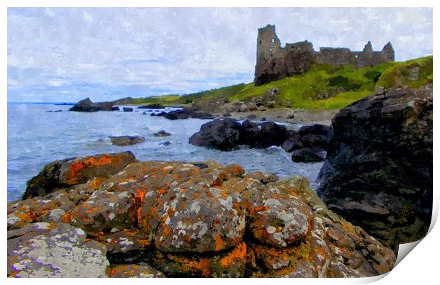 dunure castle,ayrshire Print by dale rys (LP)