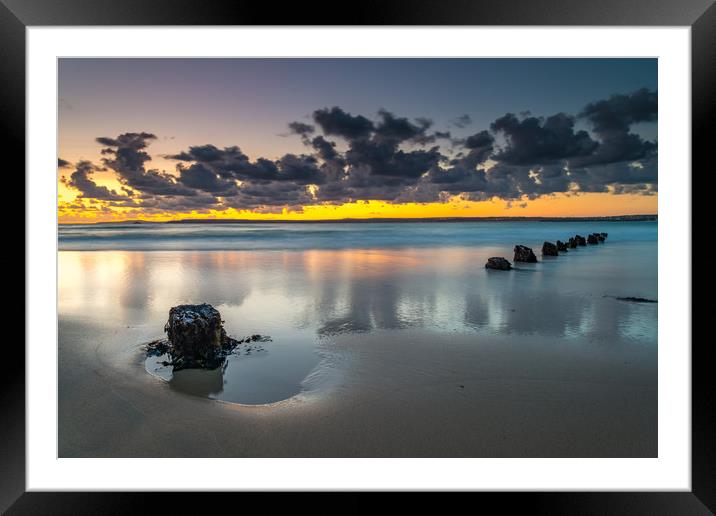 Beach reflections Framed Mounted Print by Michael Brookes