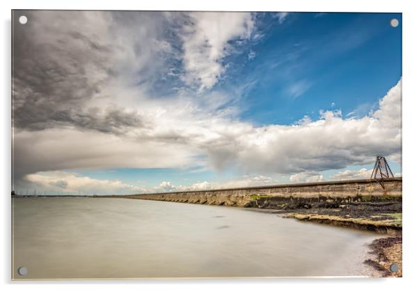 Cowes Breakwater Isle Of Wight Acrylic by Wight Landscapes