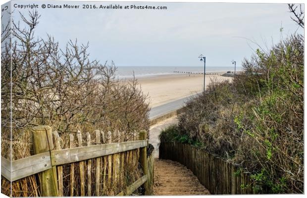 Mablethorpe beach Lincolnshire Canvas Print by Diana Mower