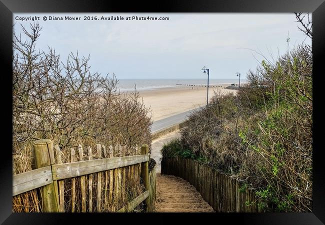 Mablethorpe beach Lincolnshire Framed Print by Diana Mower