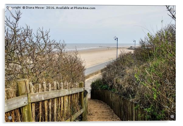 Mablethorpe beach Lincolnshire Acrylic by Diana Mower