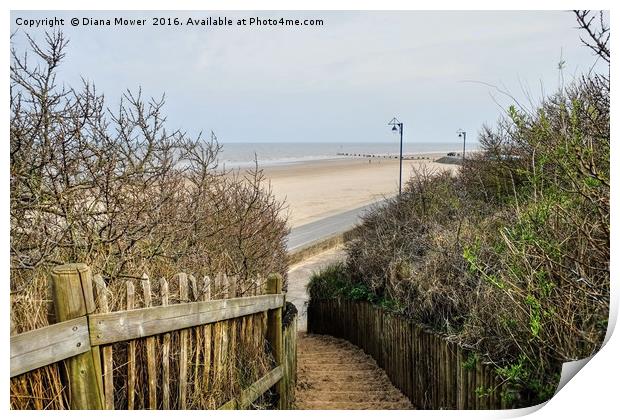 Mablethorpe beach Lincolnshire Print by Diana Mower