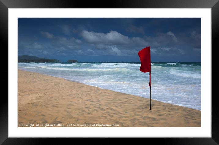 No Swimming Framed Mounted Print by Leighton Collins