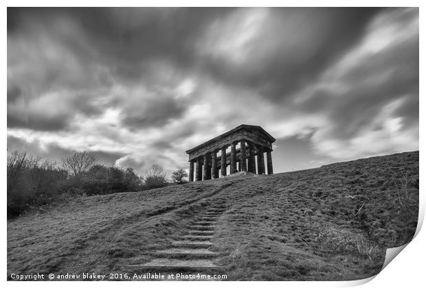 Penshaw monument during showers Print by andrew blakey