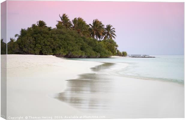 Sunset at Kuramathi Island/Maldives Canvas Print by Thomas Herzog