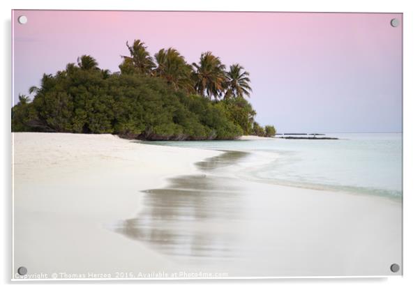 Sunset at Kuramathi Island/Maldives Acrylic by Thomas Herzog