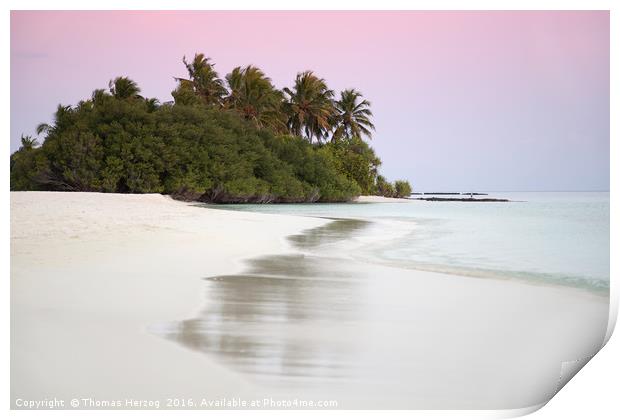 Sunset at Kuramathi Island/Maldives Print by Thomas Herzog