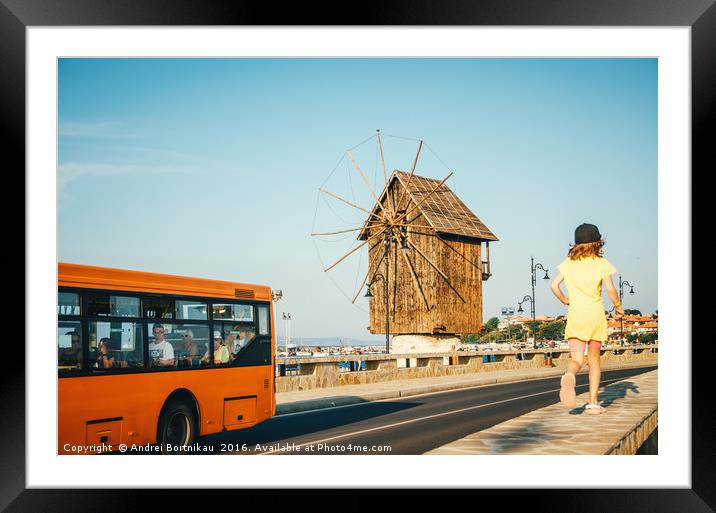 Old windmill - one of the symbols of the old town  Framed Mounted Print by Andrei Bortnikau