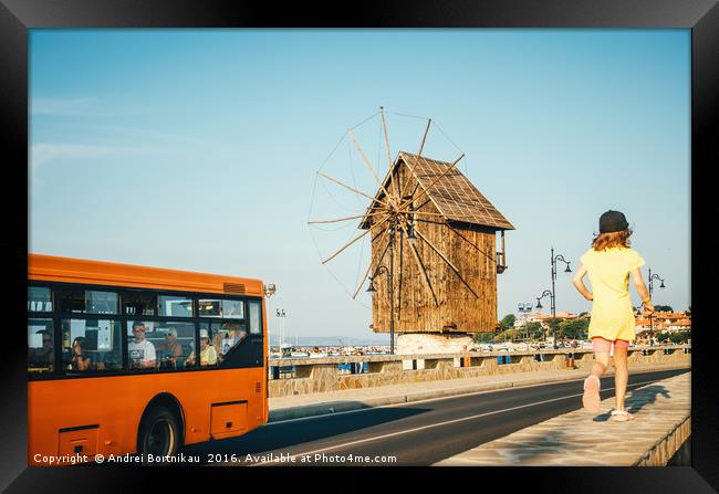 Old windmill - one of the symbols of the old town  Framed Print by Andrei Bortnikau