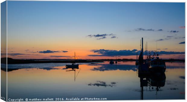 Final Moments Titchmarsh Marina April 2016 Canvas Print by matthew  mallett