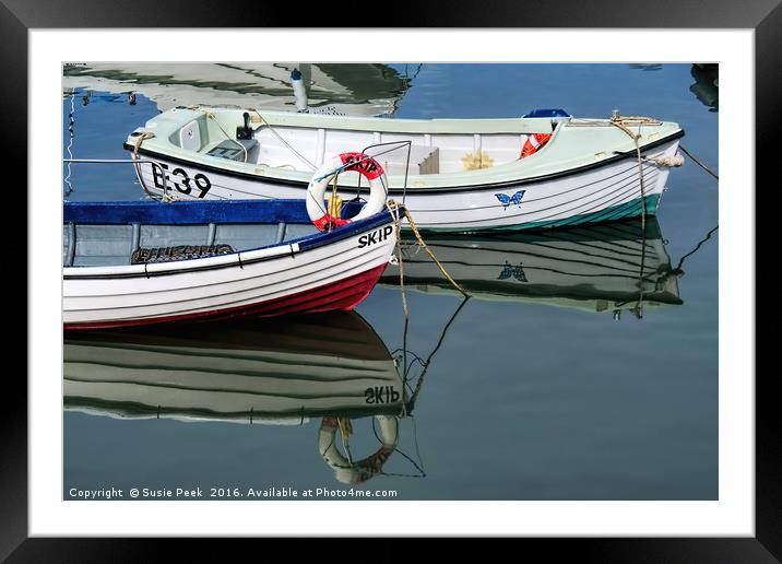 Small Skiffs - Lyme Regis Harbour Framed Mounted Print by Susie Peek
