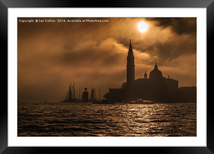 Misty San Giorgio Maggiore Framed Mounted Print by Ian Collins