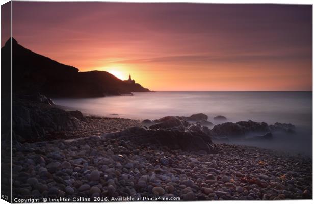 Dawn at Bracelet Bay Canvas Print by Leighton Collins