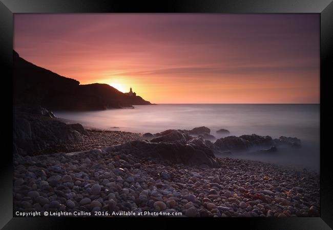Dawn at Bracelet Bay Framed Print by Leighton Collins