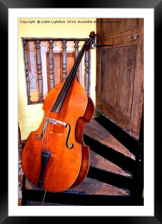 The Cello Framed Mounted Print by Judith Lightfoot