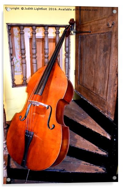 The Cello Acrylic by Judith Lightfoot