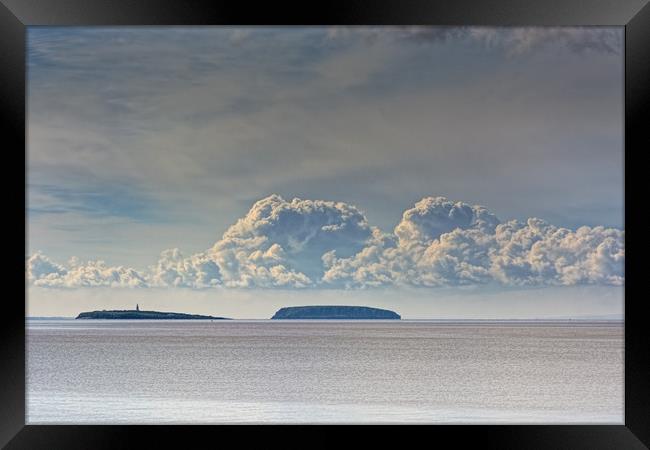 Flat Holm And Steep Holm Framed Print by Steve Purnell