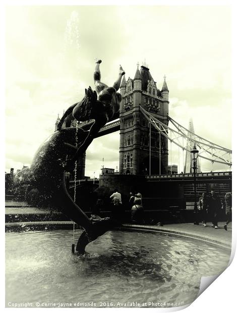Tower bridge and the girl with a dolphin           Print by cerrie-jayne edmonds