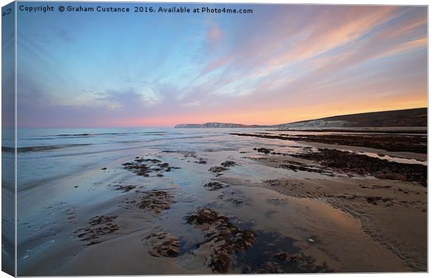 Compton Bay Sunset - Isle of Wight Canvas Print by Graham Custance