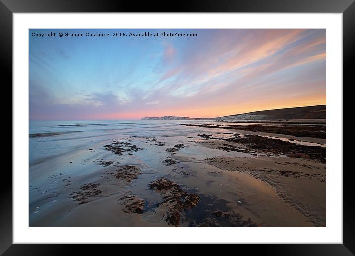 Compton Bay Sunset - Isle of Wight Framed Mounted Print by Graham Custance