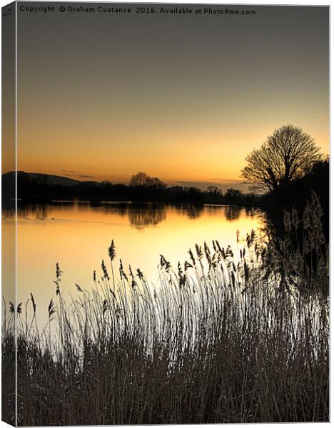 Reservoir Sunset Canvas Print by Graham Custance