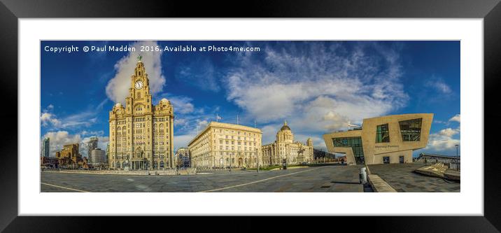 Pier Head Panorama Framed Mounted Print by Paul Madden