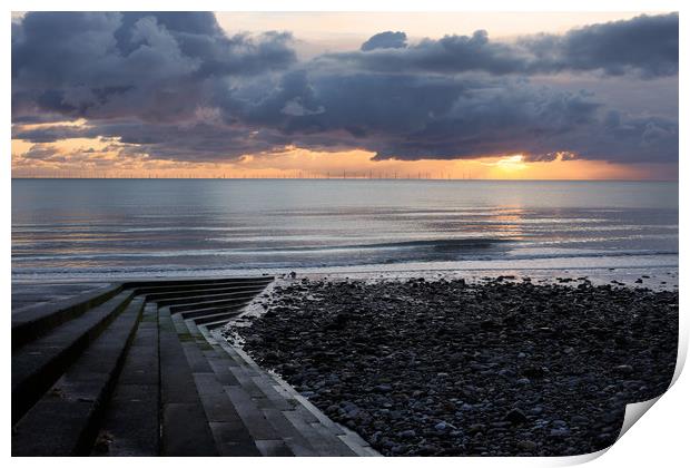 Llandudno coast sun rise Print by Tony Bates