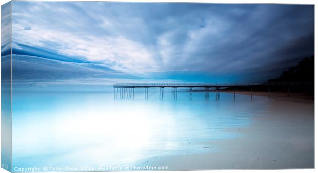 Scarness Jetty. Canvas Print by Peter Dore