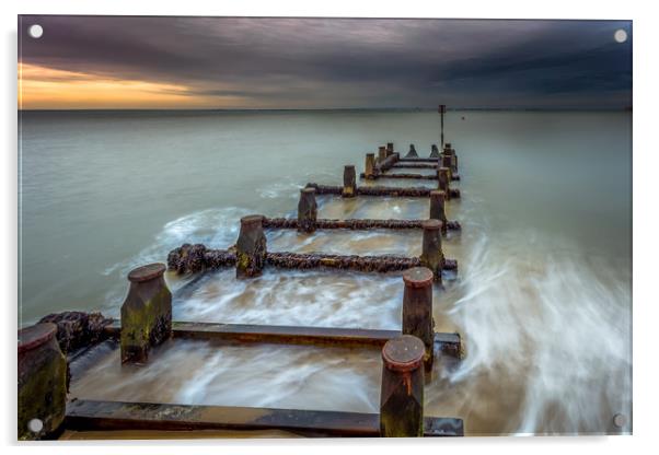 Seaview Outfall Isle Of Wight Acrylic by Wight Landscapes