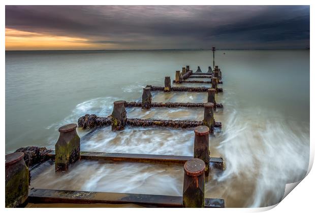 Seaview Outfall Isle Of Wight Print by Wight Landscapes