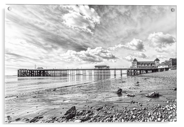 Penarth Pier Morning Light 2 Mono Acrylic by Steve Purnell
