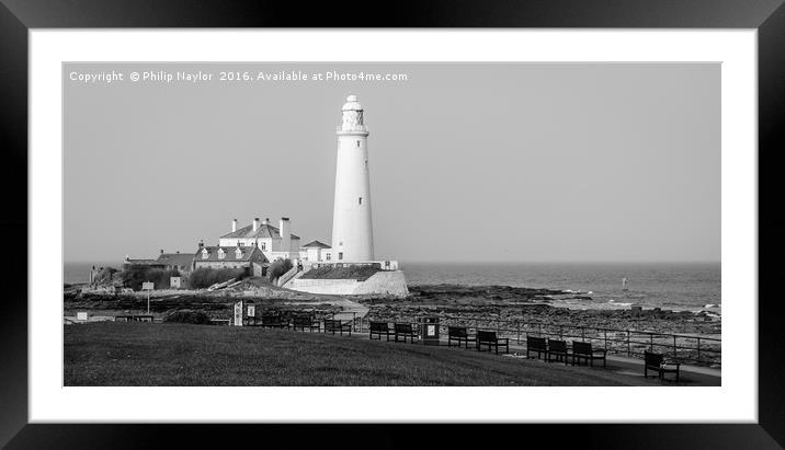 St. Mary's Lighthouse in Mono......... Framed Mounted Print by Naylor's Photography