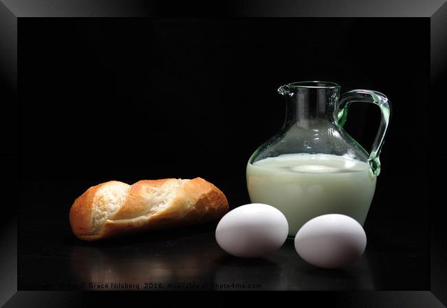 Milk, bread and eggs Framed Print by Randi Grace Nilsberg