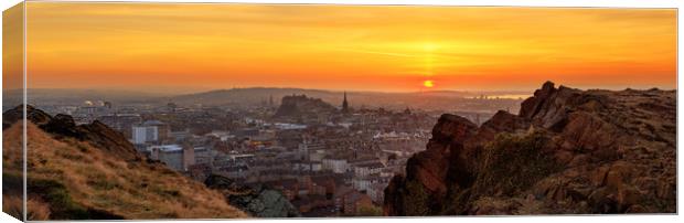 Edinburgh Skyline at Sunset Canvas Print by Miles Gray